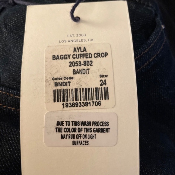 Citizens Of Humanity Ayla Baggy Cuffed Crop Stretch Bandit Size 24 Nwt - Picture 6 of 10